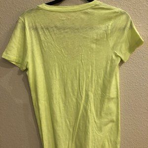 NEW! V-neck tshirt in light lime green, vintage cotton.